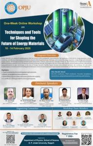 One-Week Online Workshop on "Techniques and Tools for Shaping the Future of Energy Materials" organised during 10- 14 February 2025