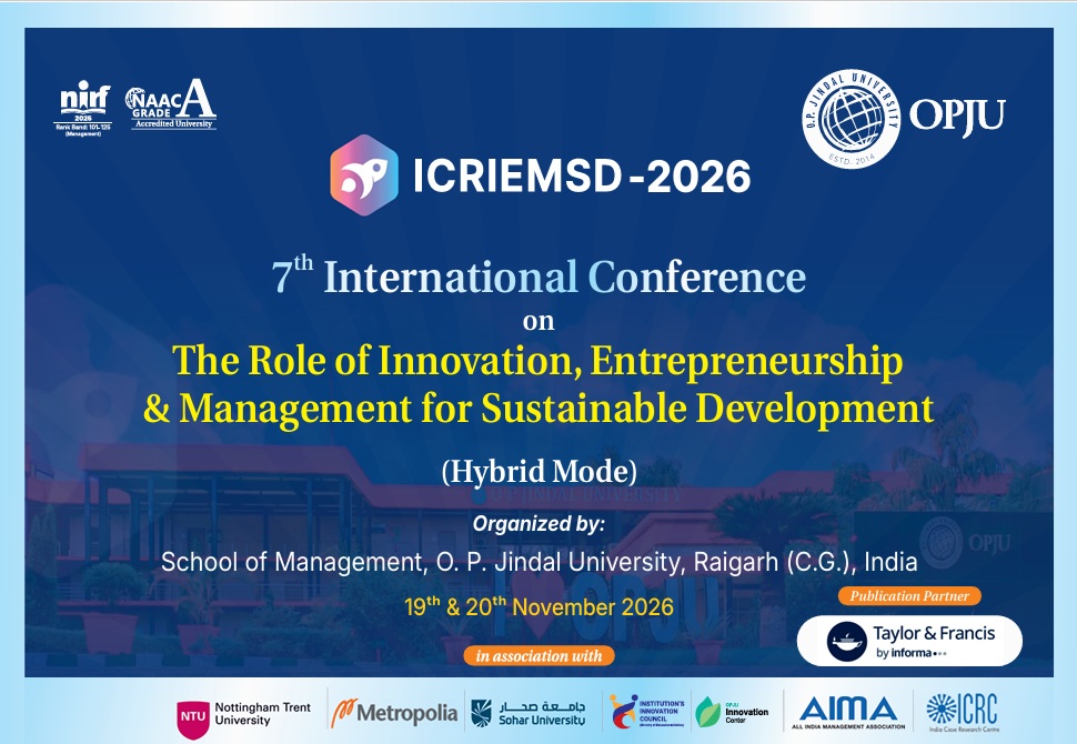 7 International Conference on The Role of Innovation, Entrepreneurship & Management for Sustainable Development